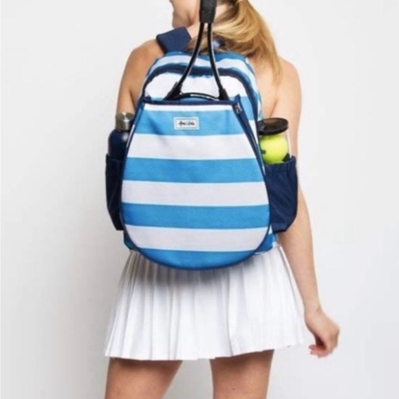 Ame and Lulu Game On Tennis Backpack Marine GTBP215 Nylon Padded Shoulders New - Picture 1 of 14